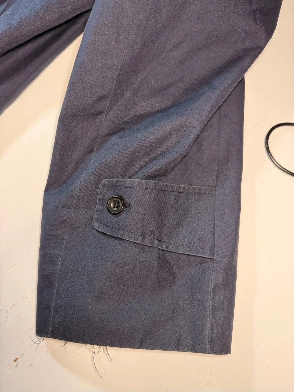 Vintage Aquascutum Aqua 5 Raincoat Dark Navy Mac Trench Coat England 42 L